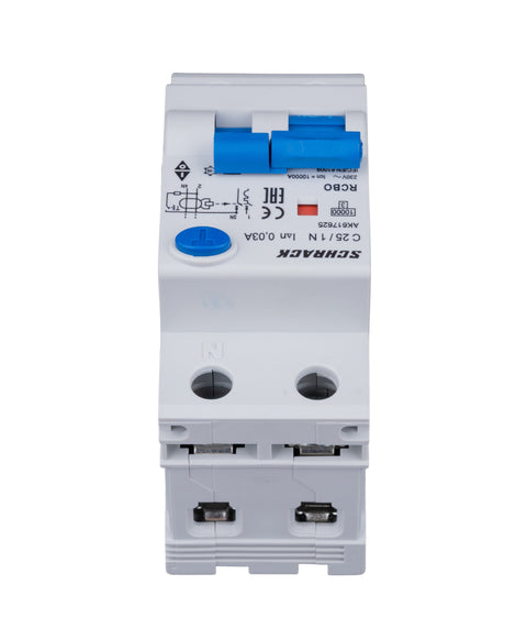 Întreruptor automat+dif.1+N, AMPARO 10kA, C 25A, 30mA, Tip A