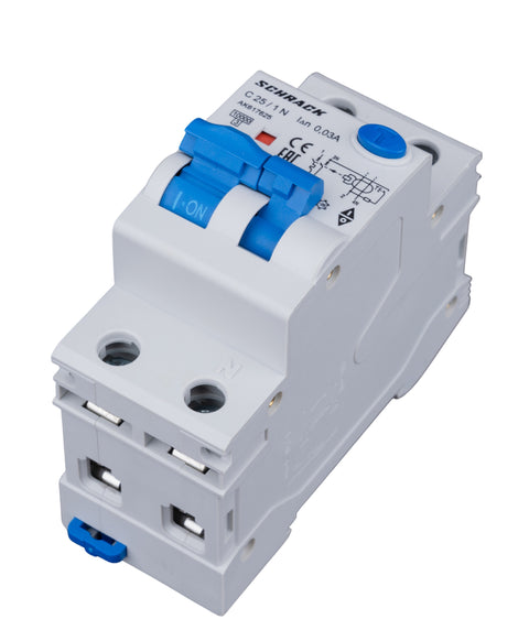 Întreruptor automat+dif.1+N, AMPARO 10kA, C 25A, 30mA, Tip A