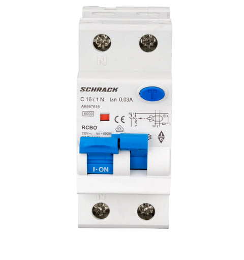 Întreruptor automat+dif. 1P+N, AMPARO 6kA, C 16A, 30mA,tip A