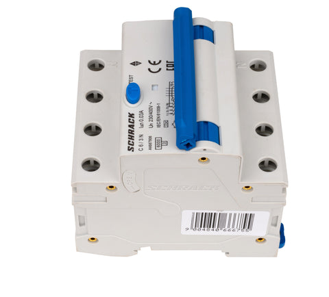 Întreruptor automat+dif. 3+N, AMPARO 6kA, C 6A, 30mA,tip A