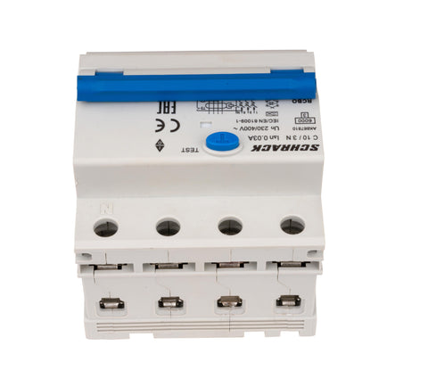 Întreruptor automat+dif. 3+N, AMPARO 6kA, C 10A, 30mA,tip A