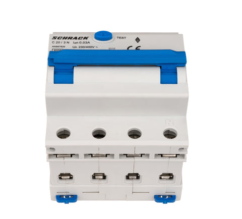 Întreruptor automat+dif. 3+N, AMPARO 6kA, C 20A, 30mA,tip A