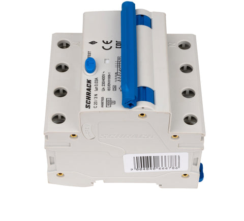 Întreruptor automat+dif. 3+N, AMPARO 6kA, C 20A, 30mA,tip A