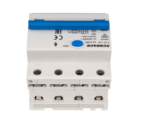 Întreruptor automat+dif. 3+N, AMPARO 6kA, C 20A, 30mA,tip A