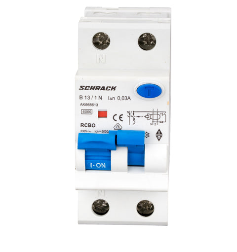Întreruptor automat+dif. 1P+N, AMPARO 6kA, B 13A, 30mA,tip A