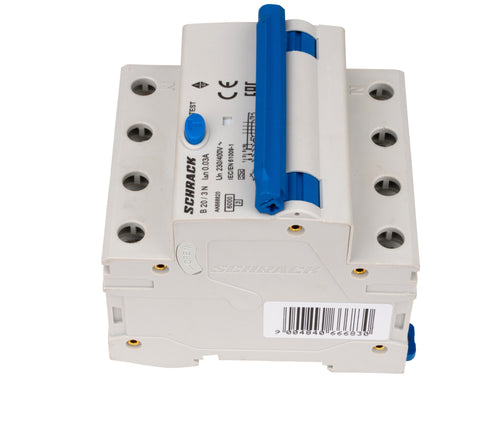 Întreruptor automat+dif. 3+N, AMPARO 6kA, B 20A, 30mA,tip A