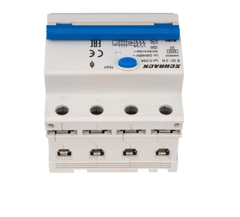 Întreruptor automat+dif. 3+N, AMPARO 6kA, B 20A, 30mA,tip A