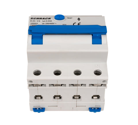 Întreruptor automat+dif. 3+N, AMPARO 6kA, B 25A, 30mA,tip A