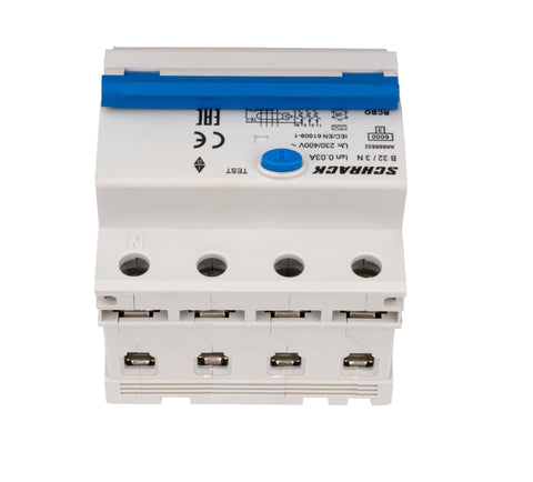 Întreruptor automat+dif. 3+N, AMPARO 6kA, B 32A, 30mA,tip A