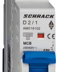 Întreruptor automat modular (MCB) AMPARO 10kA, D 2A, 1 pol