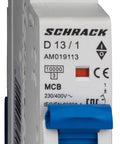 Întreruptor automat modular (MCB) AMPARO 10kA, D 13A, 1 pol
