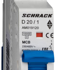 Întreruptor automat modular (MCB) AMPARO 10kA, D 20A, 1 pol