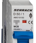 Întreruptor automat modular (MCB) AMPARO 10kA, D 50A, 1 pol