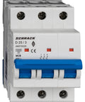 Întreruptor automat modular (MCB) AMPARO 10kA, D 25A, 3 poli