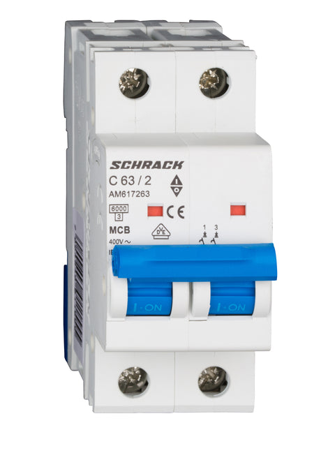 Întreruptor automat modular (MCB) AMPARO 6kA, C 63A, 2-poli