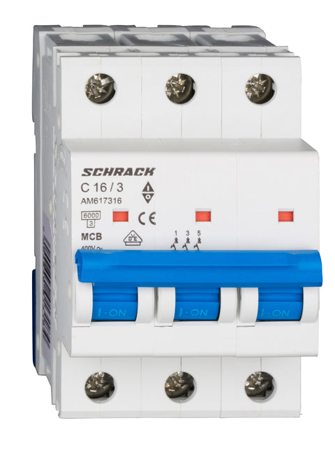 Întreruptor automat modular (MCB) AMPARO 6kA, C 16A, 3-poli