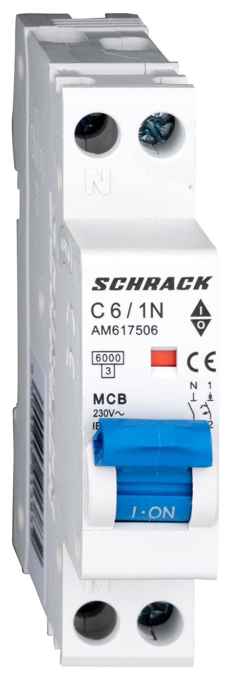 Întreruptor automat modular, AMPARO 6kA, C 6A, 1P+N, 1UH