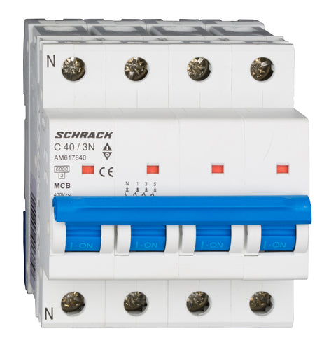Întreruptor automat modular (MCB) AMPARO 6kA, C 40A, 3P+N