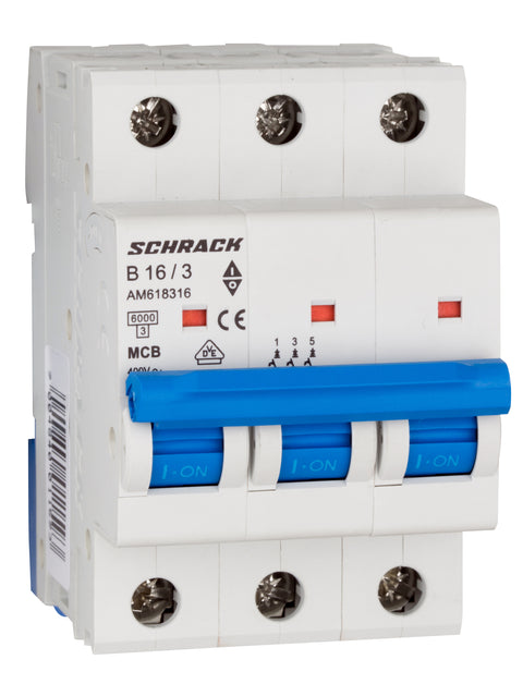 Întreruptor automat modular (MCB) AMPARO 6kA, B 16A, 3-poli
