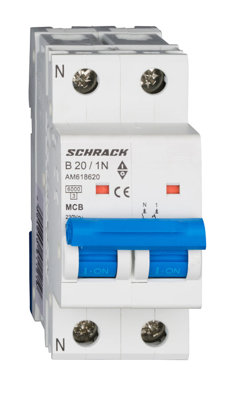 Întreruptor automat modular (MCB) AMPARO 6kA, B 20A, 1P+N