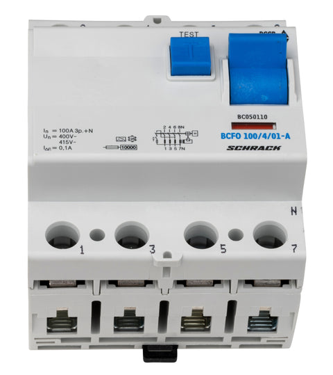 Întreruptor diferential 100A 4poli 100mA