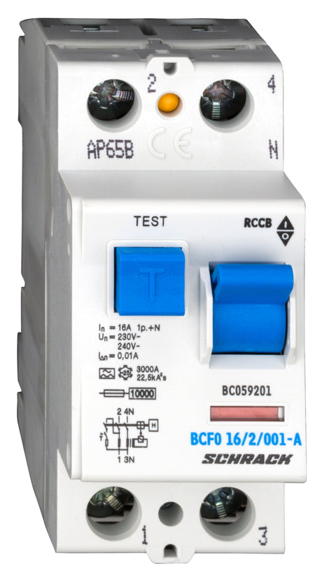 Întreruptor diferential 16A 2poli 10mA