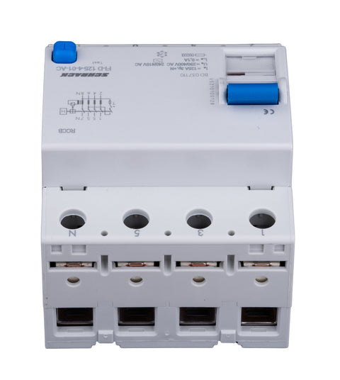 Întreruptor diferential 125A, 4-poli, 100mA, tip AC
