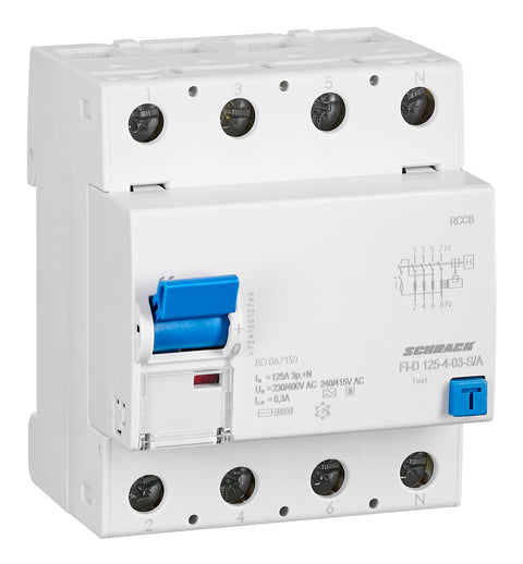 Residual current curcuit breaker 125A, 4-p, 300mA, type S,A