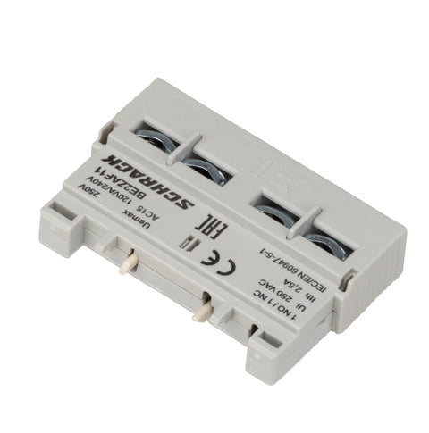 Contact auxiliar 1ND+1NÎ, montaj frontal pentru BE2