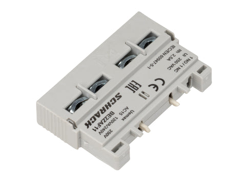 Contact auxiliar 1ND+1NÎ, montaj frontal pentru BE2