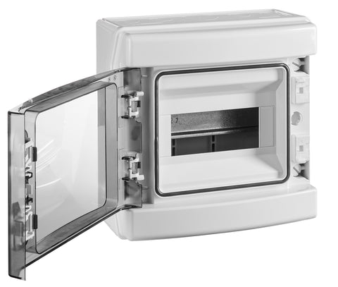 Dulap distrib. apl. IP65, 8UH pe 1 rând, cu uşă transparentă