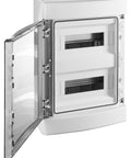 Dulap distrib. apl. IP65, 24UH, 2 rând. cu uşă transparentă