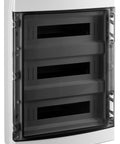 Distribution Board 3-row, 54MW, IP65, transparent door