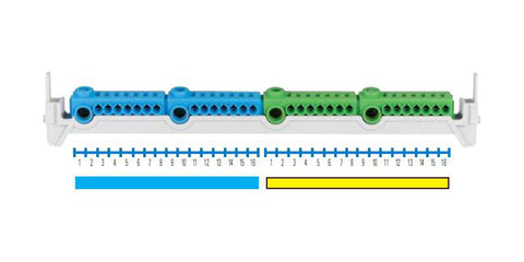 Bornier plug-in N/PE 2xN (1x25, 7x4mm²) /2xPE (1x25, 7x4mm²)