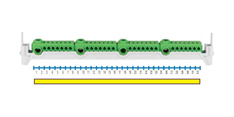 Bornier plug-in PE/PE 2xN (1x25, 7x4mm²)/2xPE (1x25, 7x4mm²)