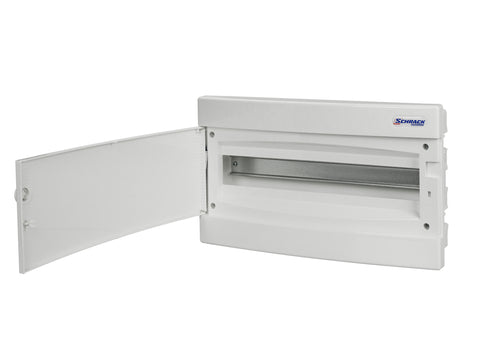 Flush-mounted enclosure 1-row, 18MW, for partition wall