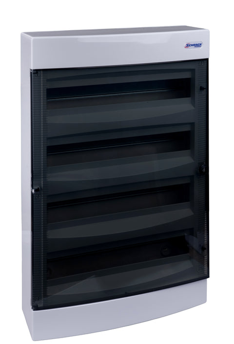 Cofret aparent, 72 UH, 4 rânduri, ușă transparentă, IP40