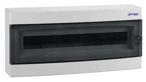Cofret aparent, 24 UH, 1 rând, ușă transparentă, IP40