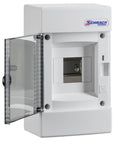 Cofret aparent, 4 UH, 1 rând, ușă transparentă, IP40