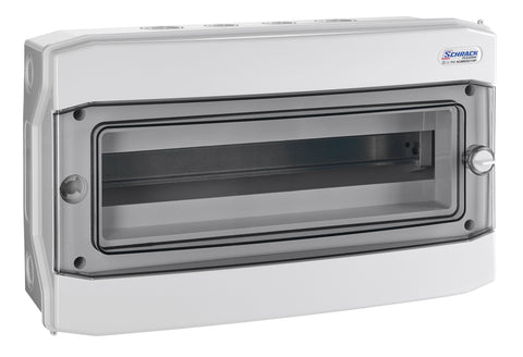 Cofret mural, 1rând, 18 UH (module), transparent IP65
