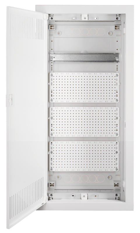 Flush-mounted media enclosure 4-rows - solid wall