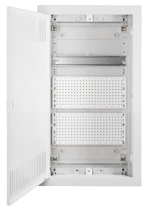 Flush-mounted media enclosure 3-rows - partition wall