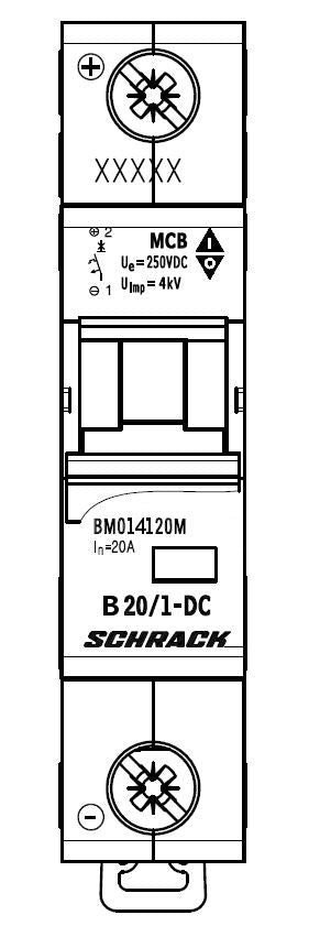 Miniature Circuit Breaker (MCB) DC-B20/1, 40° C, 10kA