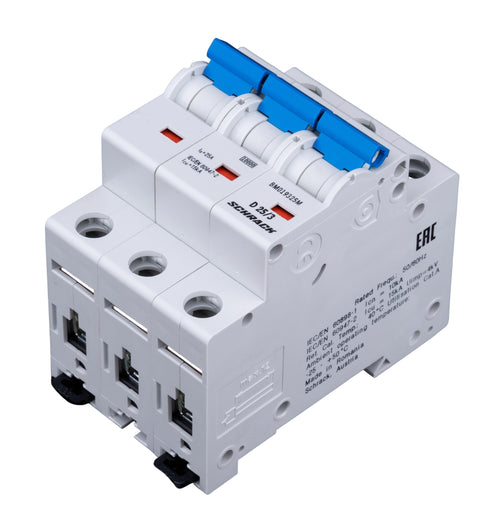 Miniature Circuit Breaker (MCB) D, 25A, 3-pole, 10kA, 40° C