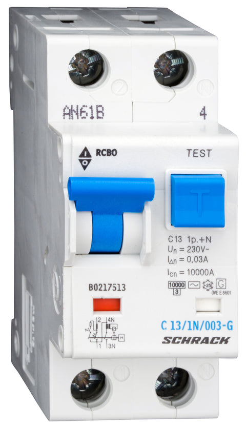 Întreruptor automat+diferenţial, C13/30mA,10kA,tip AC/G,1P+N
