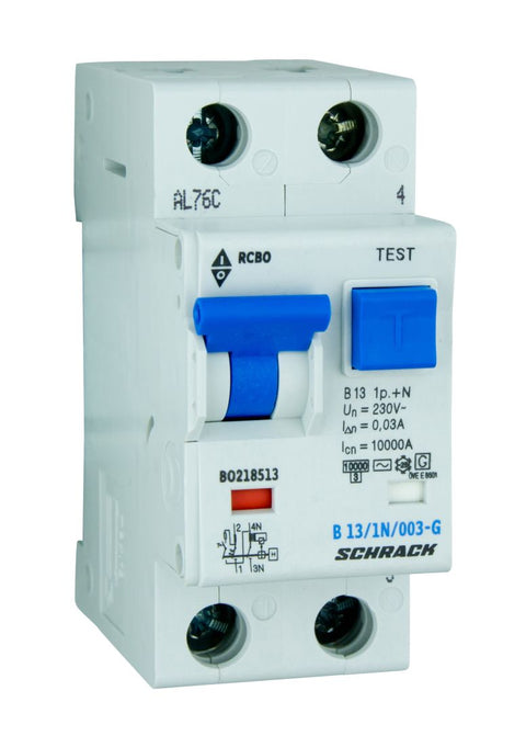 Întreruptor automat+diferenţial, B13/30mA,10kA,tip AC/G,1P+N