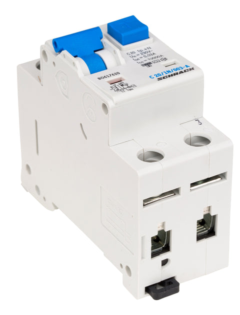 Întreruptor automat+diferenţial, C20/30mA, 10kA, tip A, 1P+N