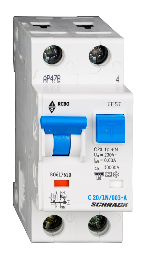 Întreruptor automat+diferenţial, C20/30mA, 10kA, tip A, 1P+N