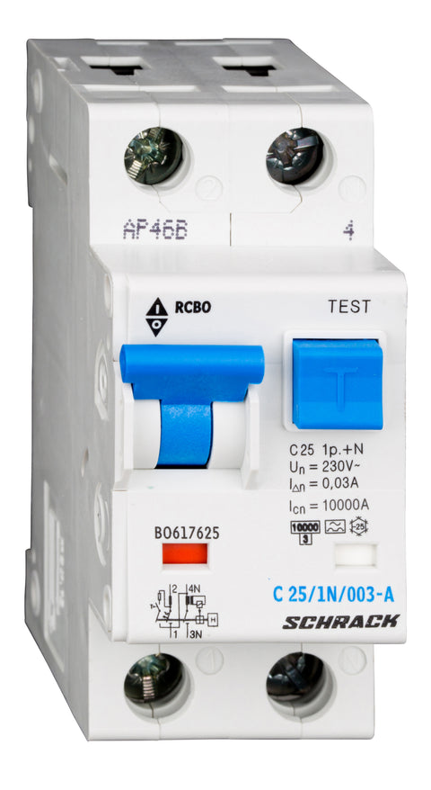 Întreruptor automat+diferenţial, C25/30mA, 10kA, tip A, 1P+N