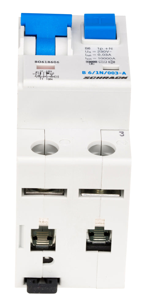 Întreruptor automat+diferenţial, B6/30mA, 10kA, tip A, 1P+N
